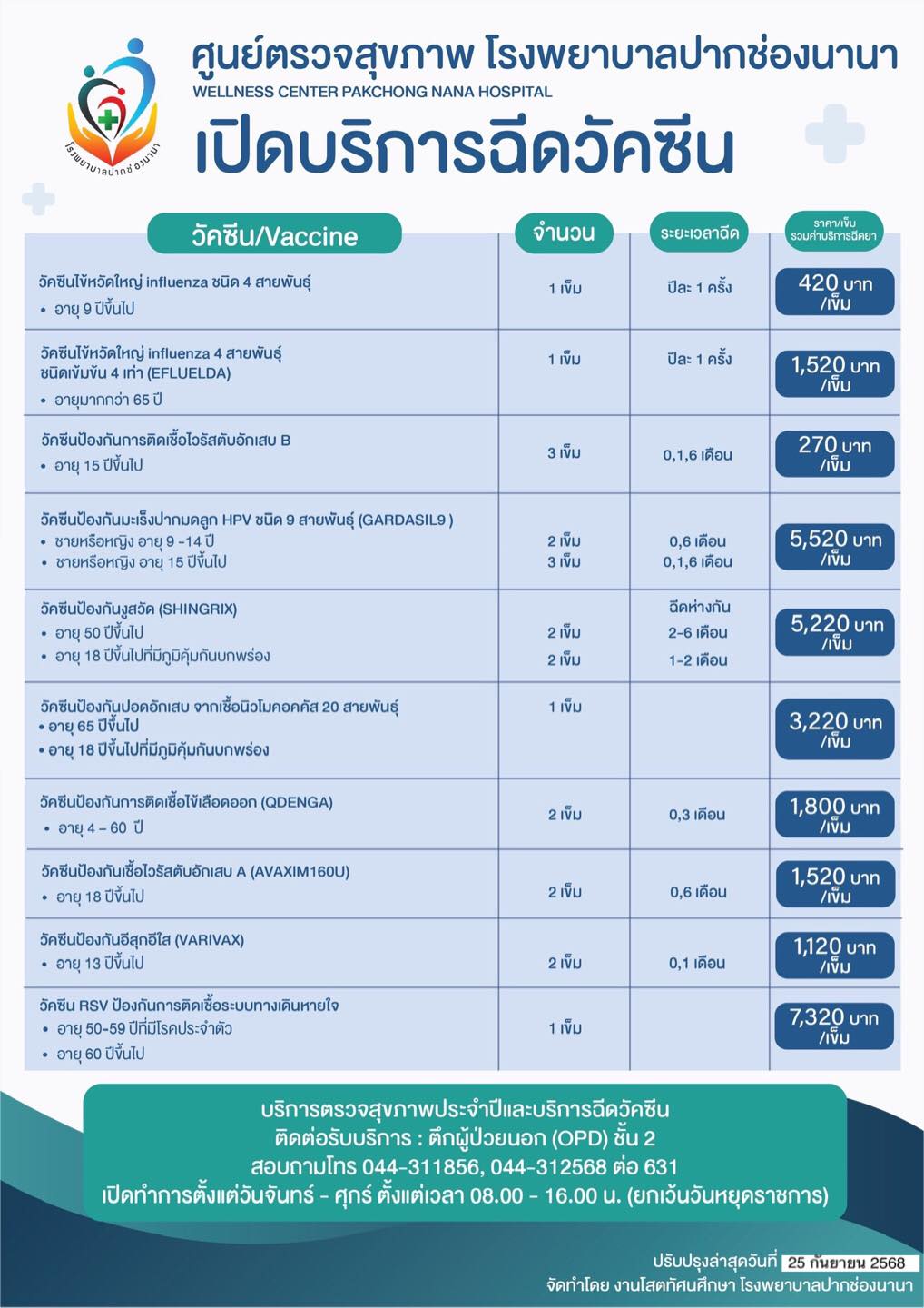 เปิดบริการวัคซีน